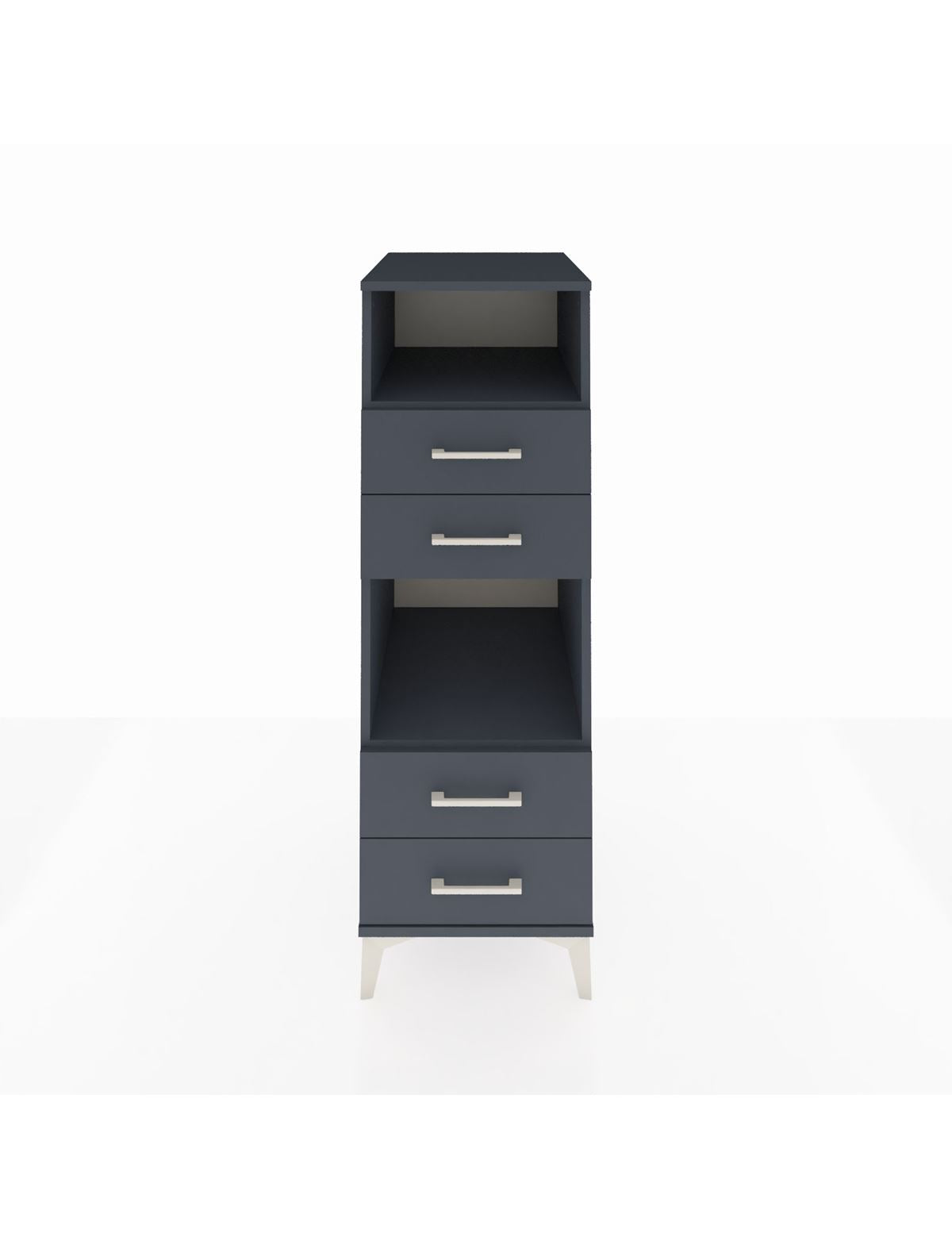 Kronos Dolap 2 Raflı 4 Çekmeceli 44x59x134 Antrasit-Antrasit