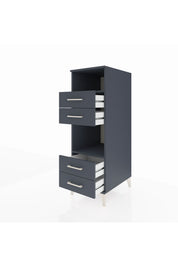 Kronos Dolap 2 Raflı 4 Çekmeceli 44x59x134 Antrasit-Antrasit