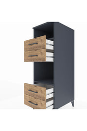 Kronos Dolap 2 Raflı 4 Çekmeceli 44x59x134 Antrasit-Çam