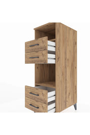 Kronos Dolap 2 Raflı 4 Çekmeceli 44x59x134 Çam-Çam