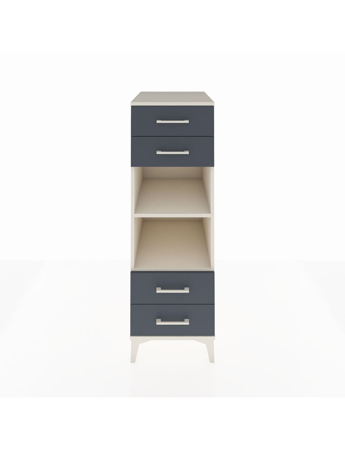 Kronos Dolap 2 Raflı 4 Çekmeceli 44x59x134 Aytaşı-Antrasit