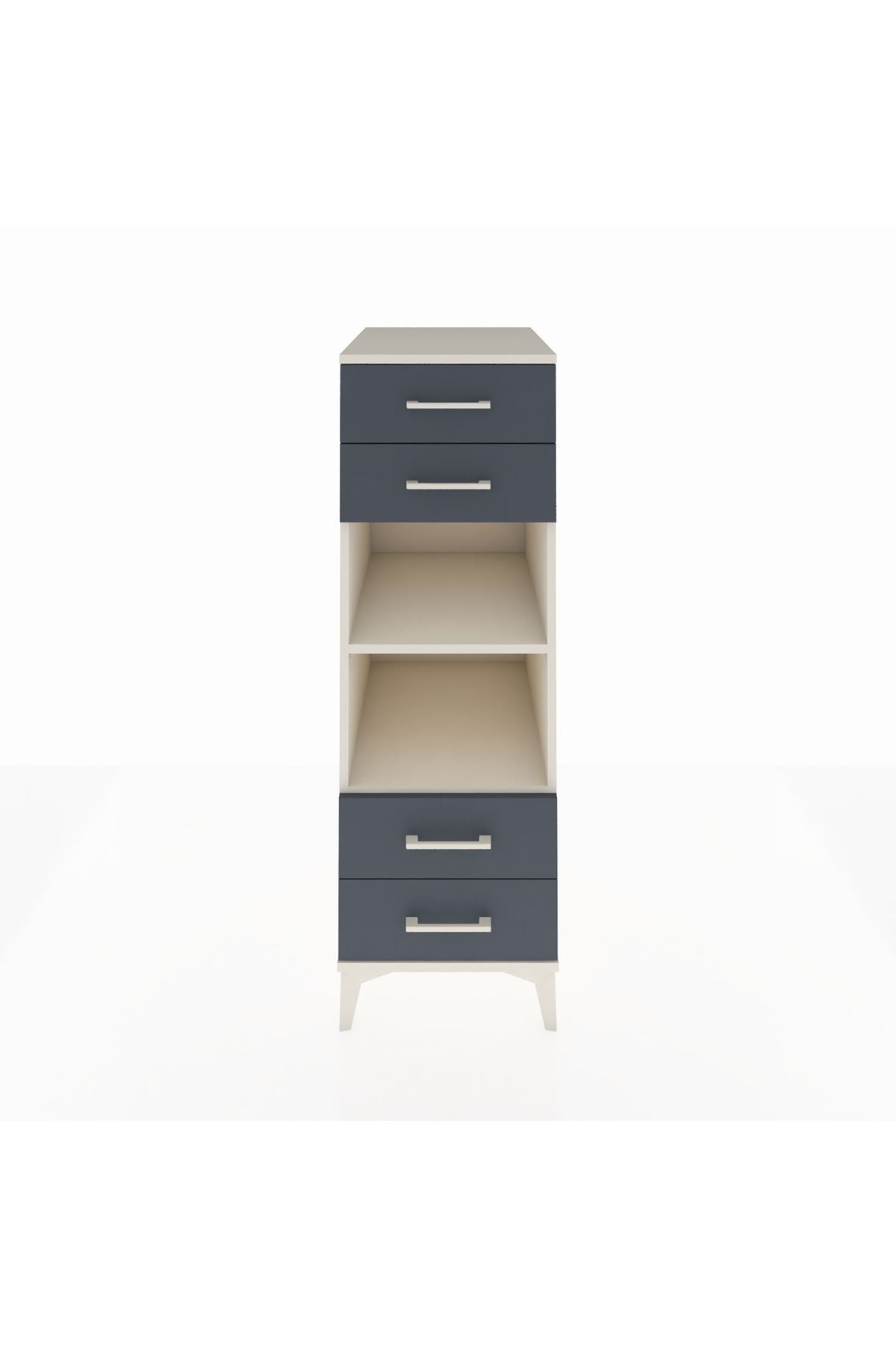 Kronos Dolap 2 Raflı 4 Çekmeceli 44x59x134 Aytaşı-Antrasit