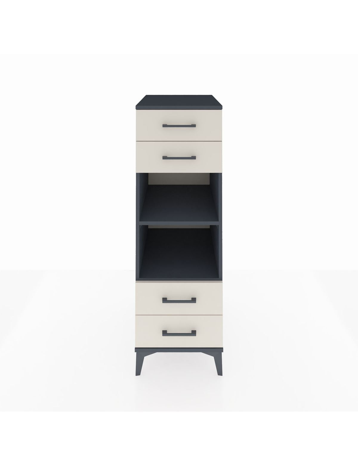 Kronos Dolap 2 Raflı 4 Çekmeceli 44x59x134 Antrasit-Aytaşı