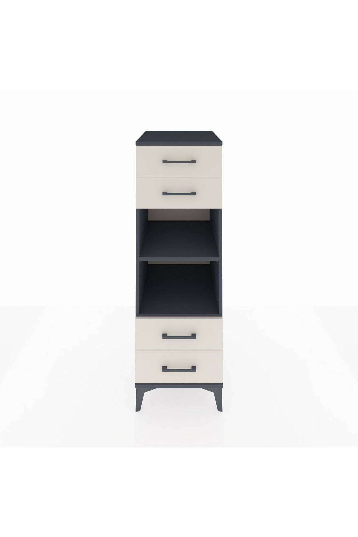 Kronos Dolap 2 Raflı 4 Çekmeceli 44x59x134 Antrasit-Aytaşı