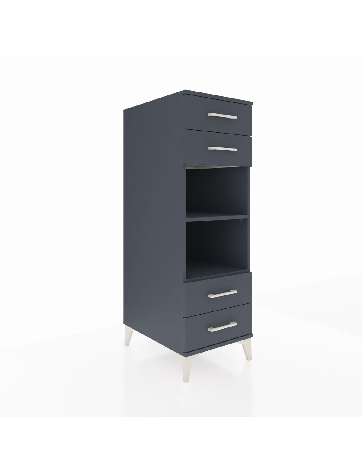 Kronos Dolap 2 Raflı 4 Çekmeceli 44x59x134 Antrasit-Antrasit