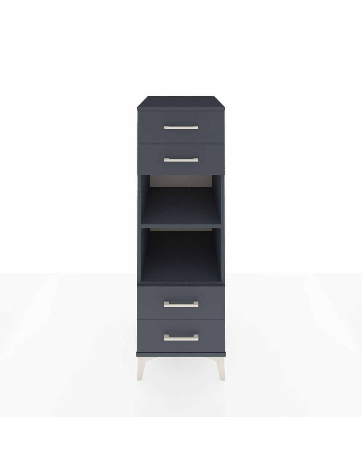 Kronos Dolap 2 Raflı 4 Çekmeceli 44x59x134 Antrasit-Antrasit