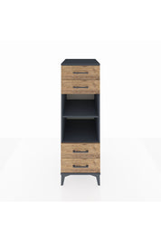 Kronos Dolap 2 Raflı 4 Çekmeceli 44x59x134 Antrasit-Çam