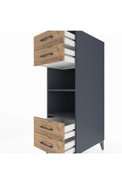 Kronos Dolap 2 Raflı 4 Çekmeceli 44x59x134 Antrasit-Çam