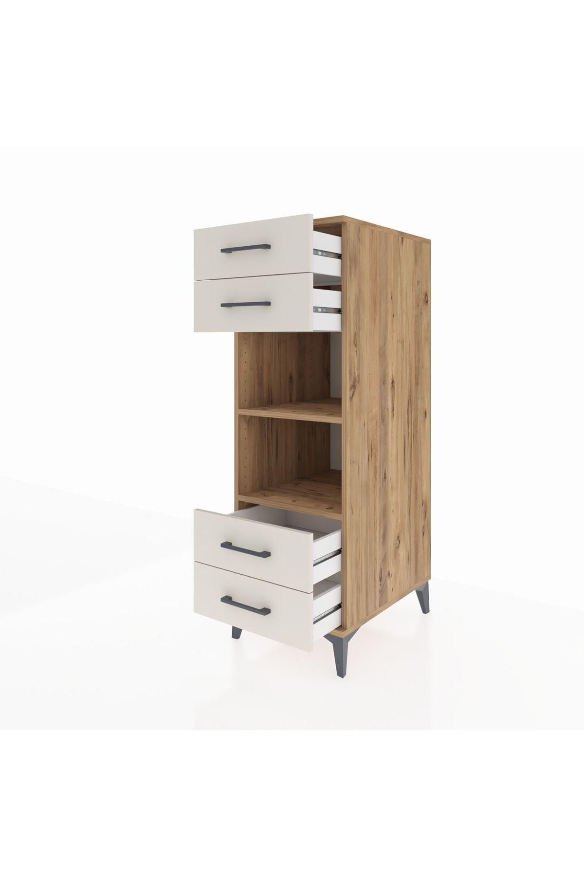 Kronos Dolap 2 Raflı 4 Çekmeceli 44x59x134 Çam-Aytaşı