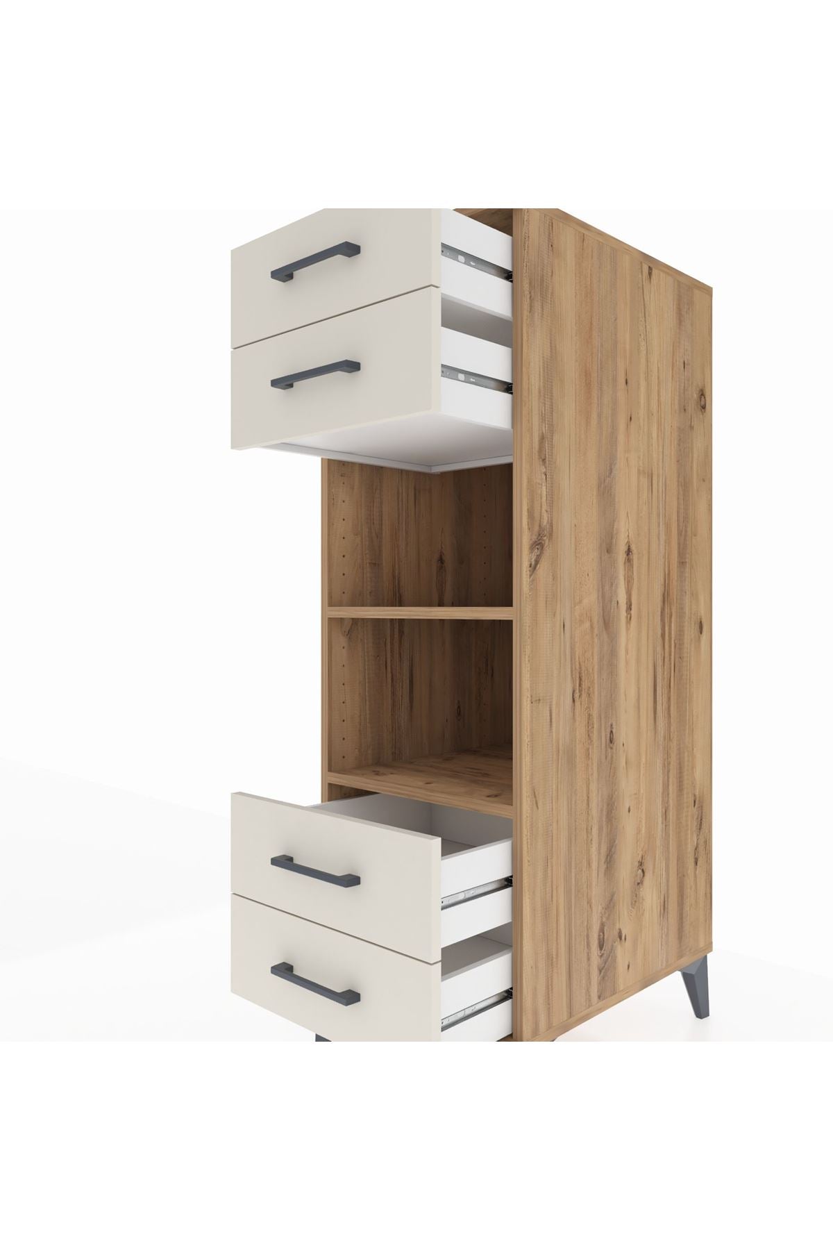 Kronos Dolap 2 Raflı 4 Çekmeceli 44x59x134 Çam-Aytaşı