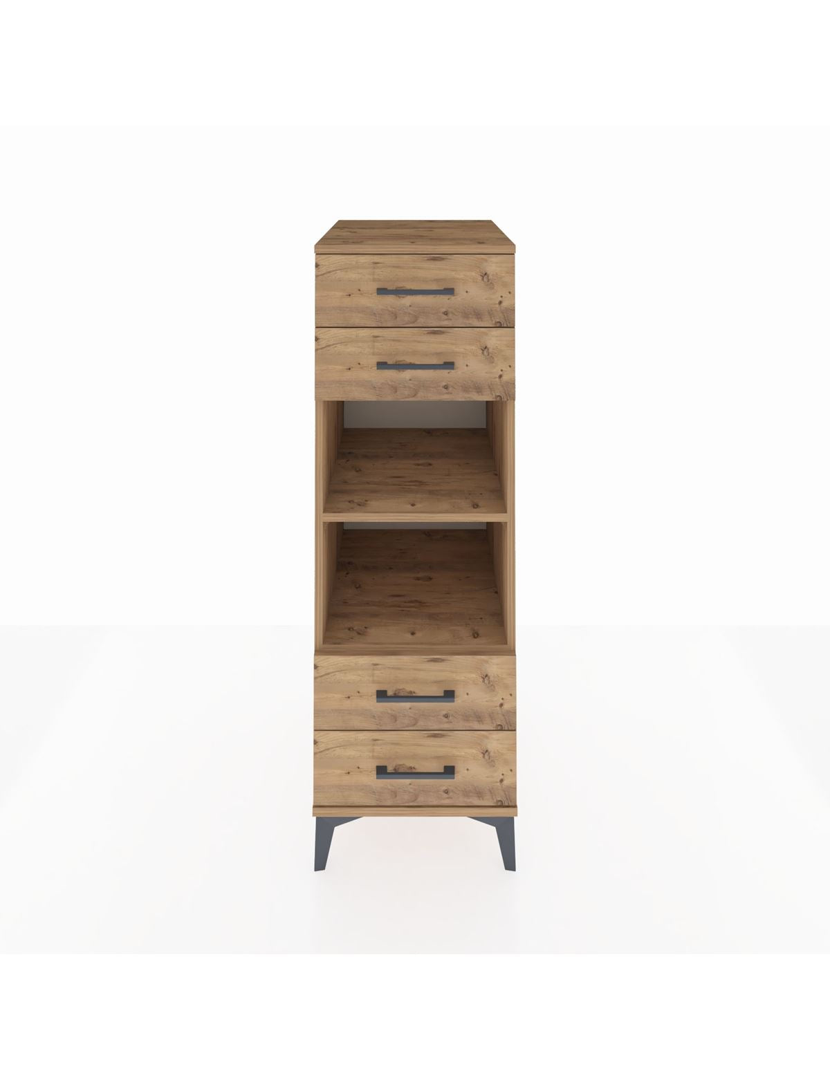 Kronos Dolap 2 Raflı 4 Çekmeceli 44x59x134 Çam-Çam