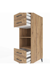 Kronos Dolap 2 Raflı 4 Çekmeceli 44x59x134 Çam-Çam