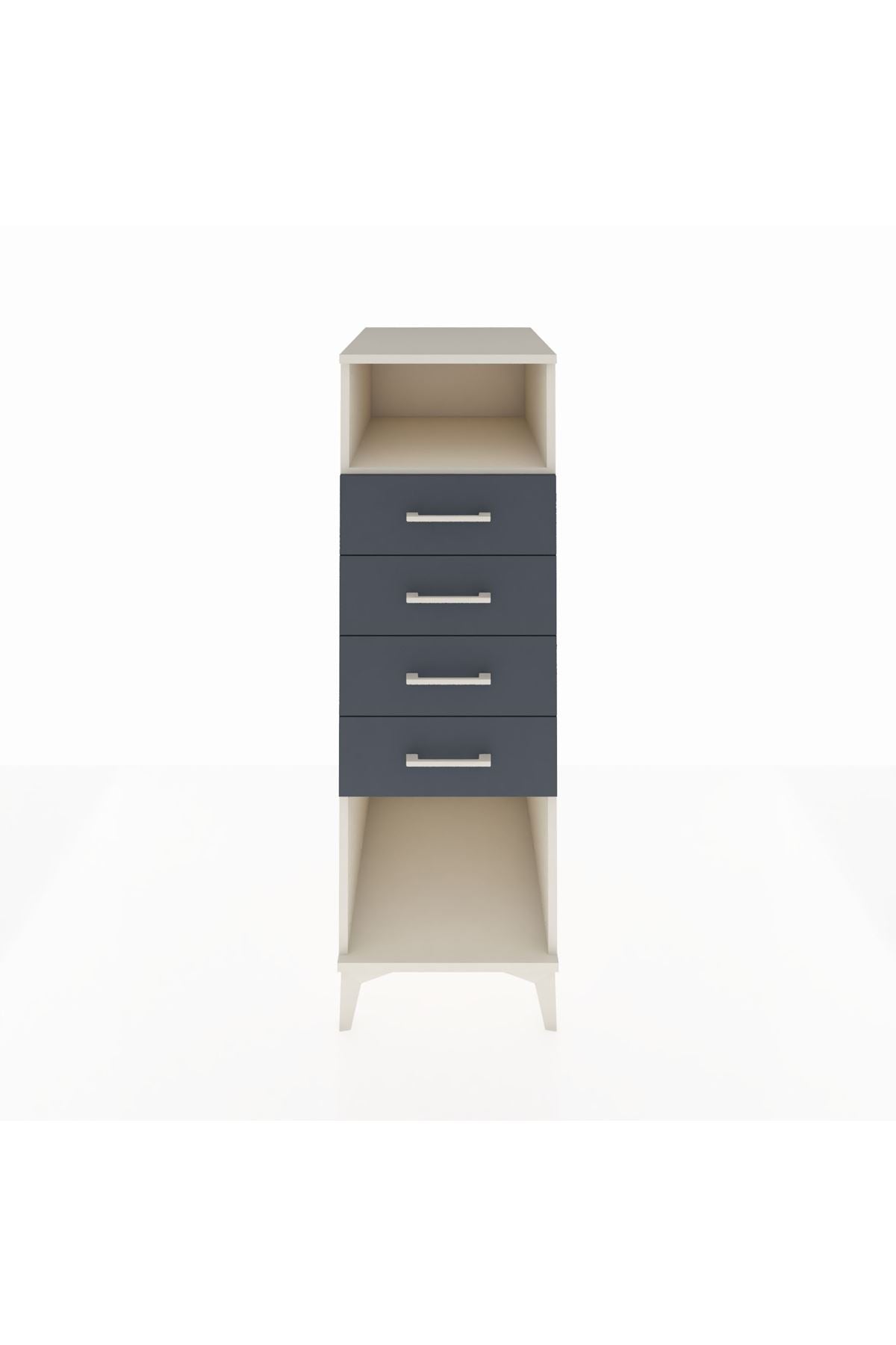 Kronos Dolap Tek Raflı 4 Çekmeceli 44x59x134 Aytaşı-Antrasit