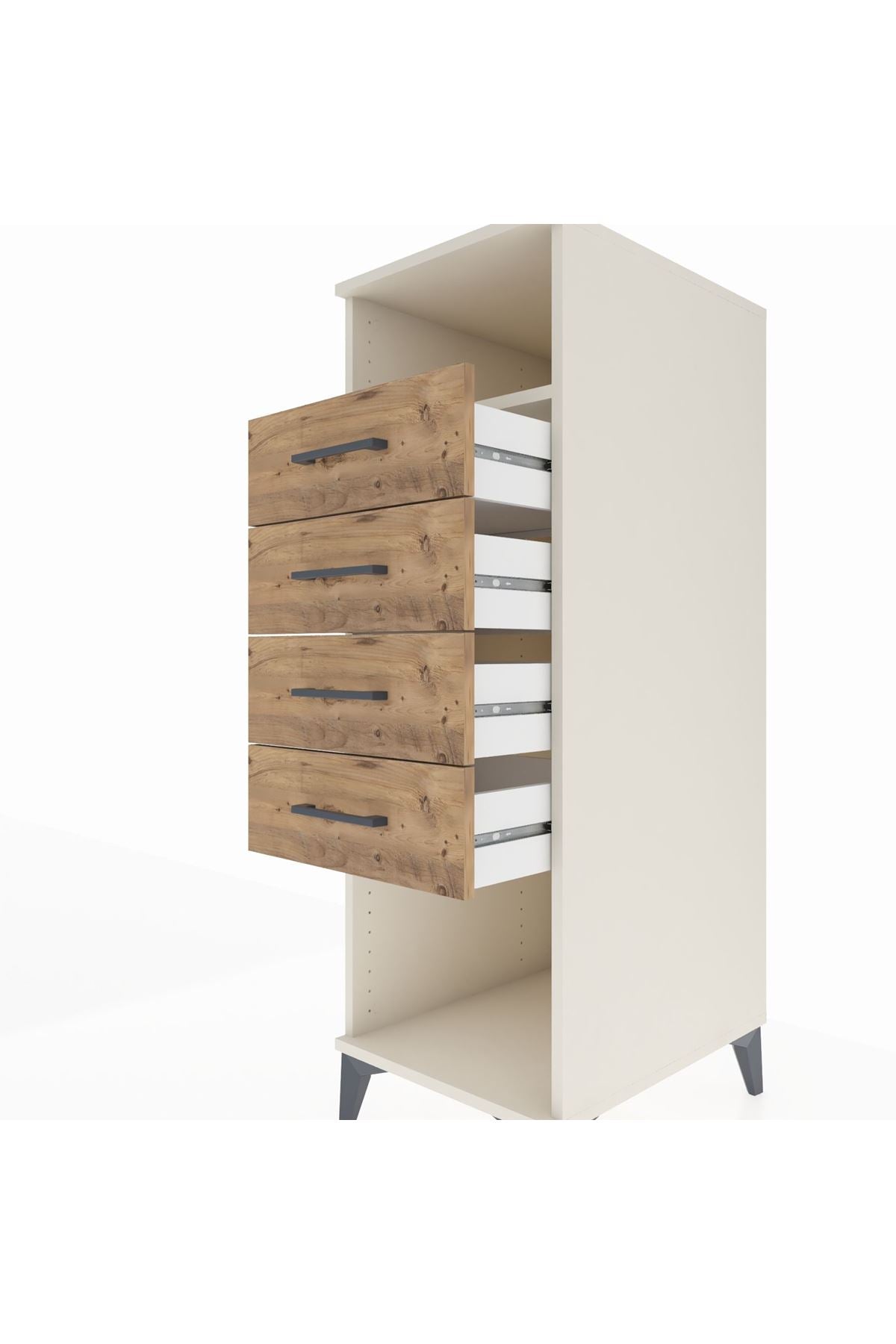 Kronos Dolap Tek Raflı 4 Çekmeceli 44x59x134 Aytaşı-Çam