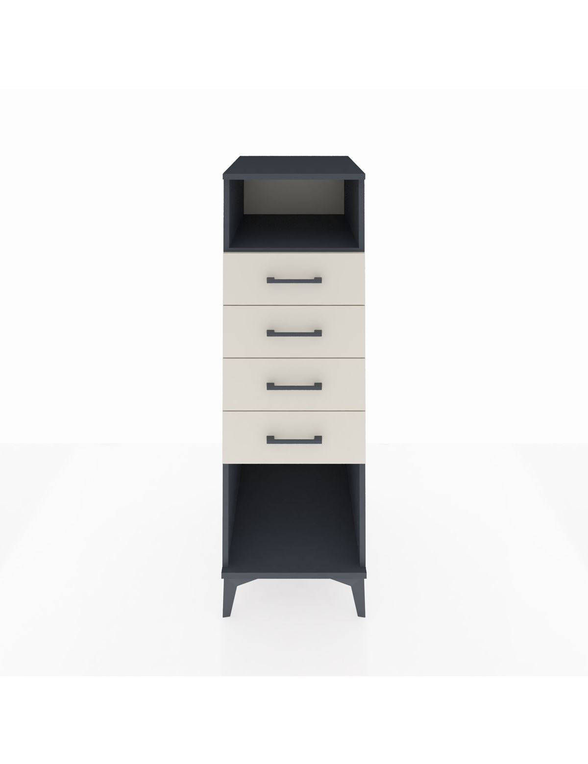 Kronos Dolap Tek Raflı 4 Çekmeceli 44x59x134 Antrasit-Aytaşı