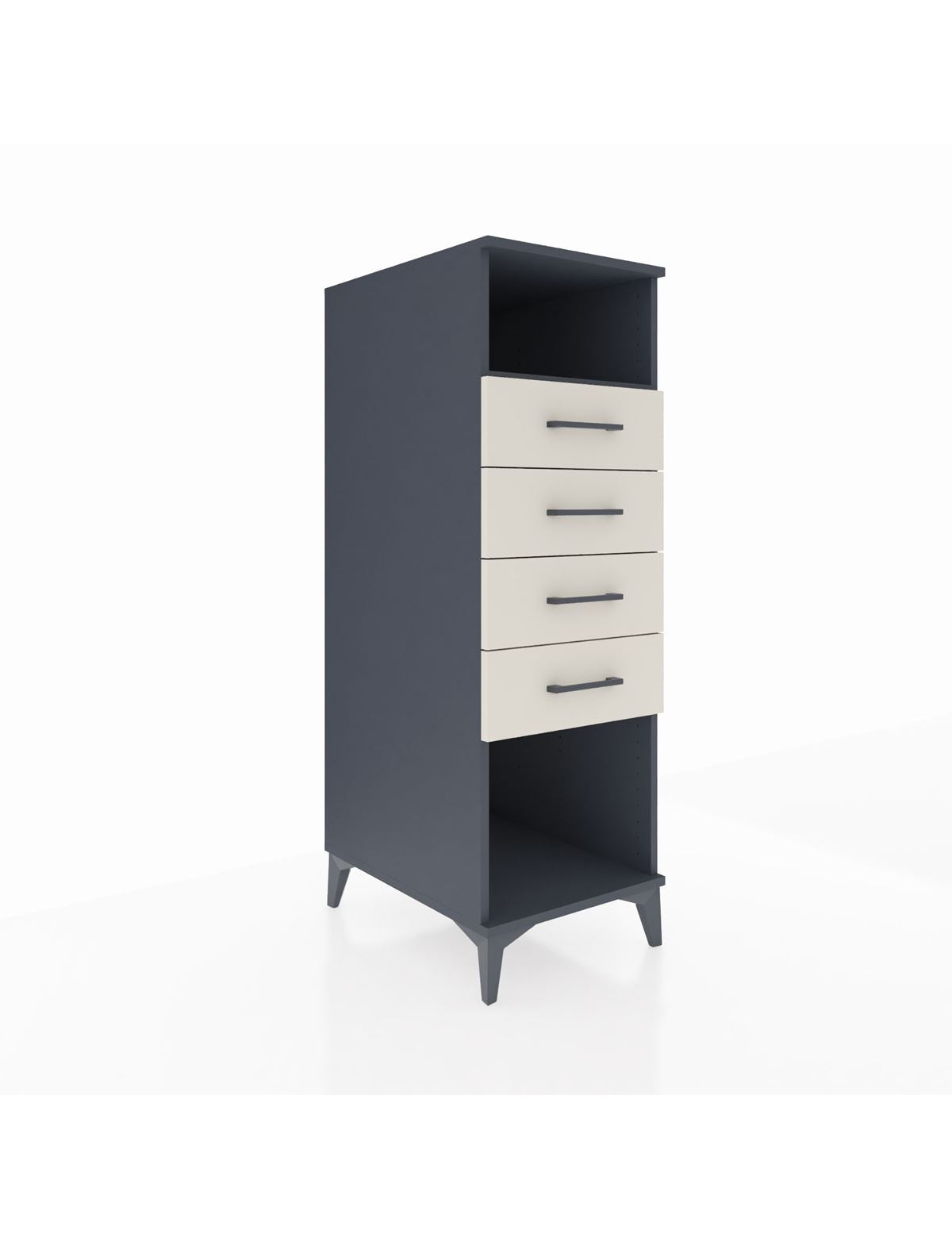 Kronos Dolap Tek Raflı 4 Çekmeceli 44x59x134 Antrasit-Aytaşı