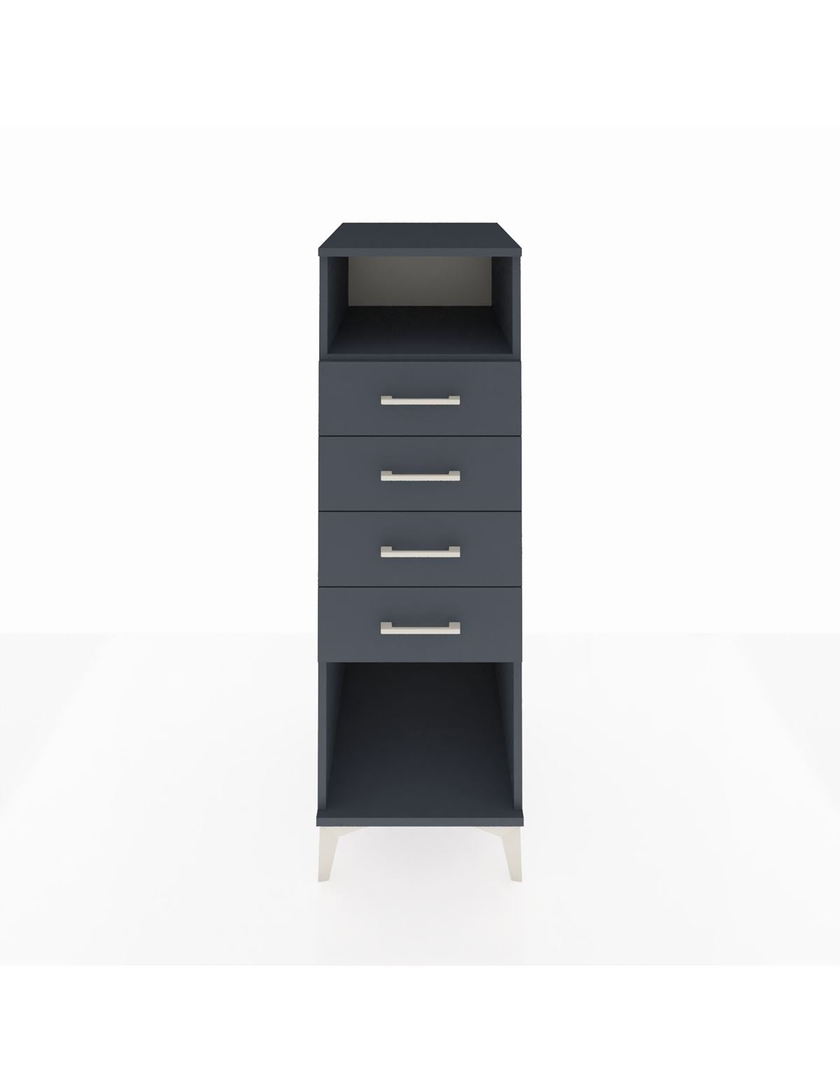 Kronos Dolap Tek Raflı 4 Çekmeceli 44x59x134 Antrasit-Antrasit