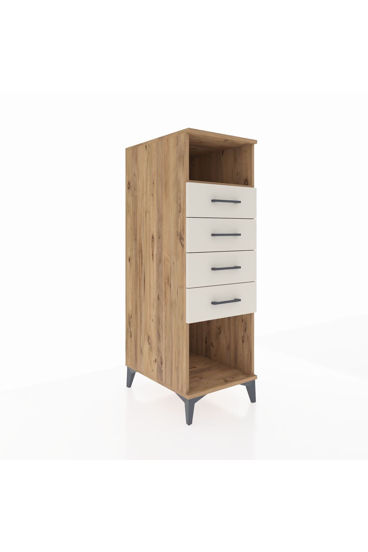 Kronos Dolap Tek Raflı 4 Çekmeceli 44x59x134 Çam-Aytaşı