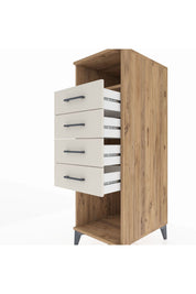 Kronos Dolap Tek Raflı 4 Çekmeceli 44x59x134 Çam-Aytaşı