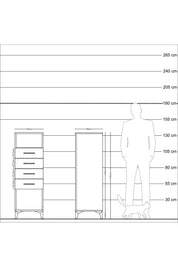 Kronos Dolap Tek Raflı 4 Çekmeceli 44x59x134 Çam-Aytaşı