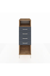 Kronos Dolap Tek Raflı 4 Çekmeceli 44x59x134 Çam-Antrasit