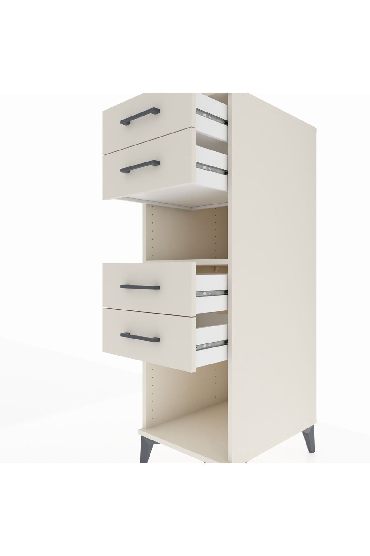 Kronos Dolap Tek Raflı 4 Çekmeceli 44x59x134 Aytaşı-Aytaşı