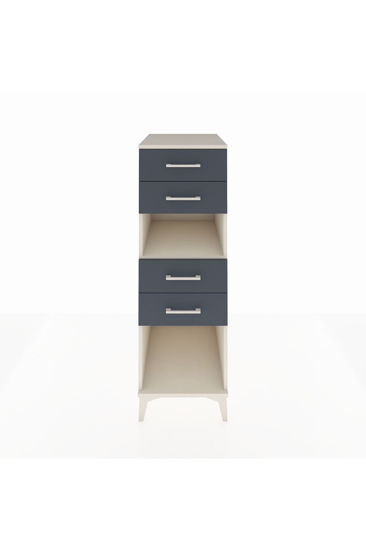 Kronos Dolap Tek Raflı 4 Çekmeceli 44x59x134 Aytaşı-Antrasit