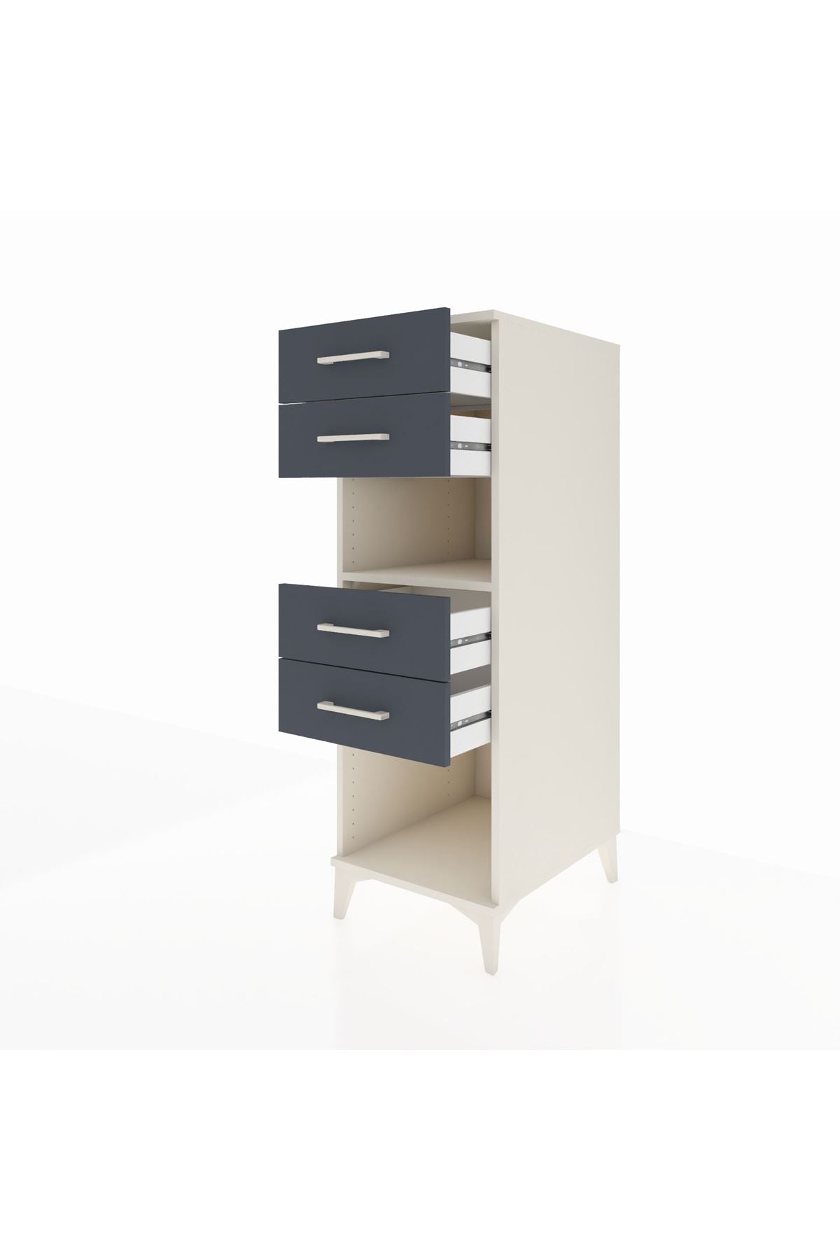 Kronos Dolap Tek Raflı 4 Çekmeceli 44x59x134 Aytaşı-Antrasit