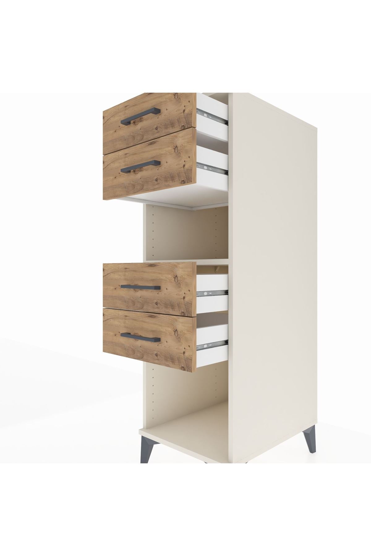 Kronos Dolap Tek Raflı 4 Çekmeceli 44x59x134 Aytaşı-Çam