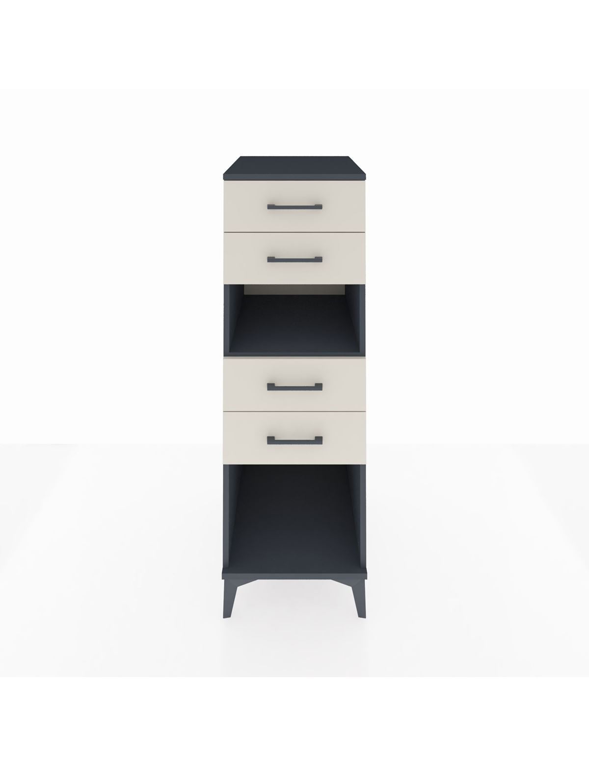 Kronos Dolap Tek Raflı 4 Çekmeceli 44x59x134 Antrasit-Aytaşı