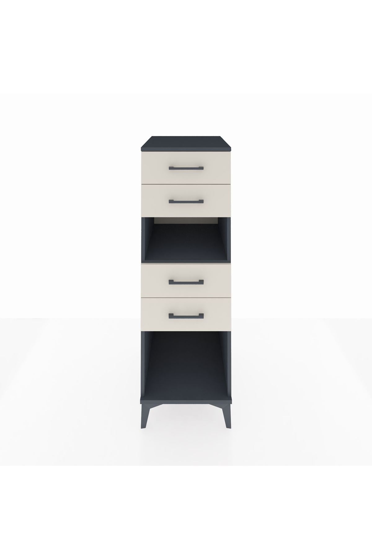 Kronos Dolap Tek Raflı 4 Çekmeceli 44x59x134 Antrasit-Aytaşı