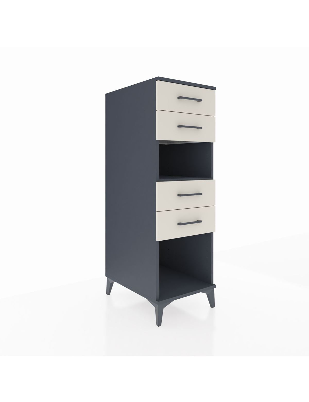 Kronos Dolap Tek Raflı 4 Çekmeceli 44x59x134 Antrasit-Aytaşı