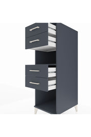 Kronos Dolap Tek Raflı 4 Çekmeceli 44x59x134 Antrasit-Antrasit