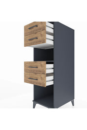 Kronos Dolap Tek Raflı 4 Çekmeceli 44x59x134 Antrasit-Çam