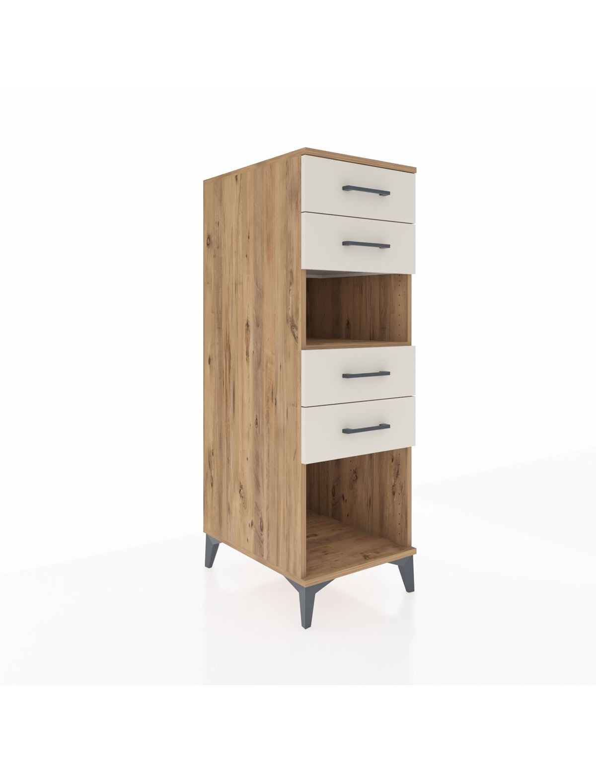 Kronos Dolap Tek Raflı 4 Çekmeceli 44x59x134 Çam-Aytaşı