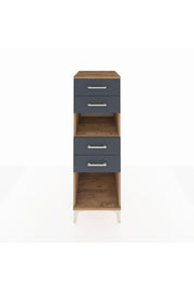 Kronos Dolap Tek Raflı 4 Çekmeceli 44x59x134 Çam-Antrasit