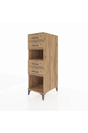 Kronos Dolap Tek Raflı 4 Çekmeceli 44x59x134 Çam-Çam