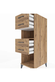Kronos Dolap Tek Raflı 4 Çekmeceli 44x59x134 Çam-Çam