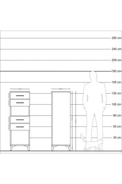 Kronos Dolap Tek Raflı 4 Çekmeceli 44x59x134 Çam-Çam