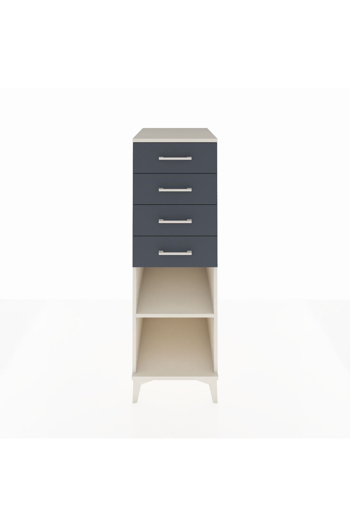 Kronos Dolap Tek Raflı 4 Çekmeceli 44x59x134 Aytaşı-Antrasit