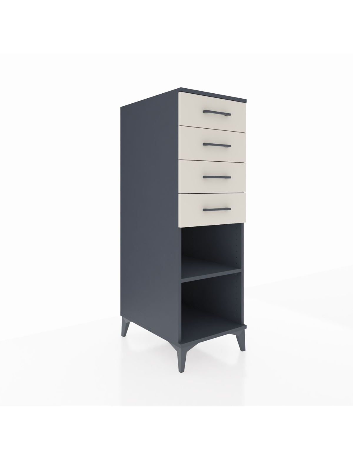 Kronos Dolap Tek Raflı 4 Çekmeceli 44x59x134 Antrasit-Aytaşı