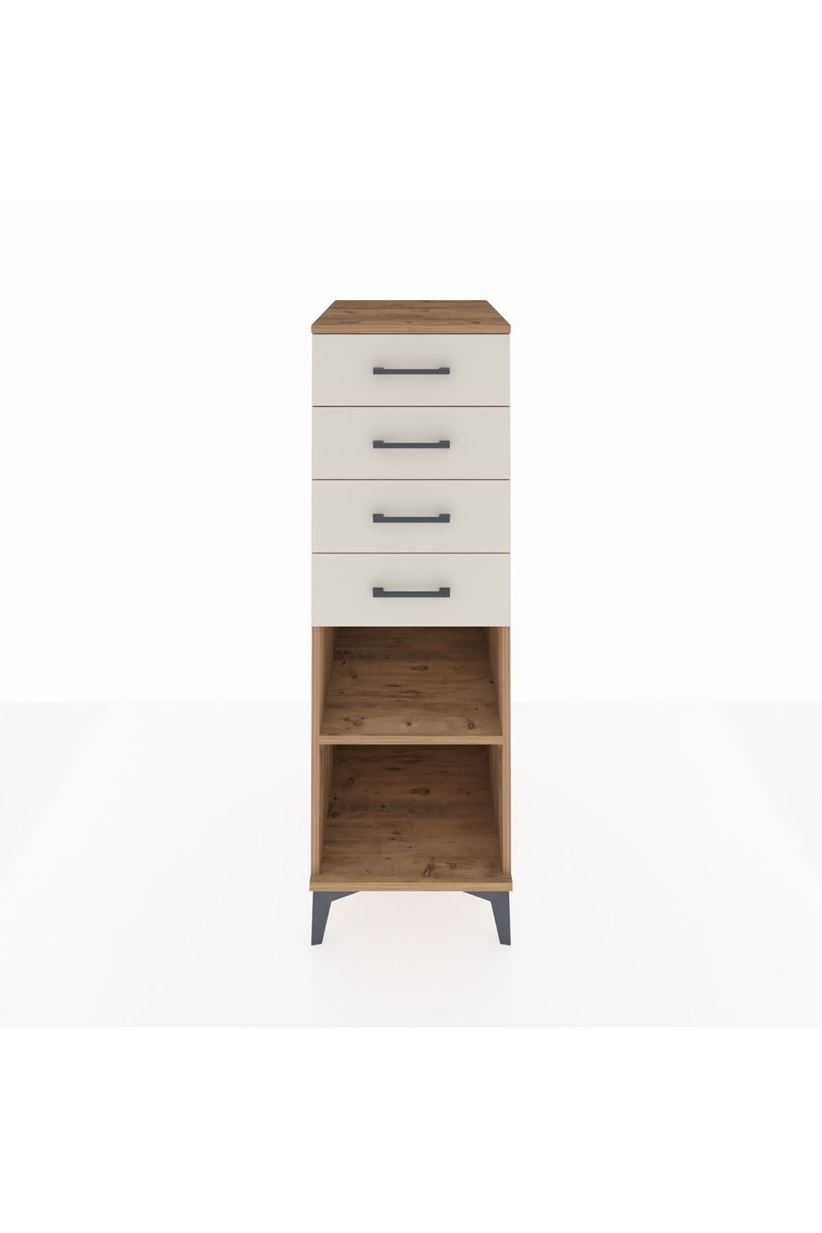 Kronos Dolap Tek Raflı 4 Çekmeceli 44x59x134 Çam-Aytaşı