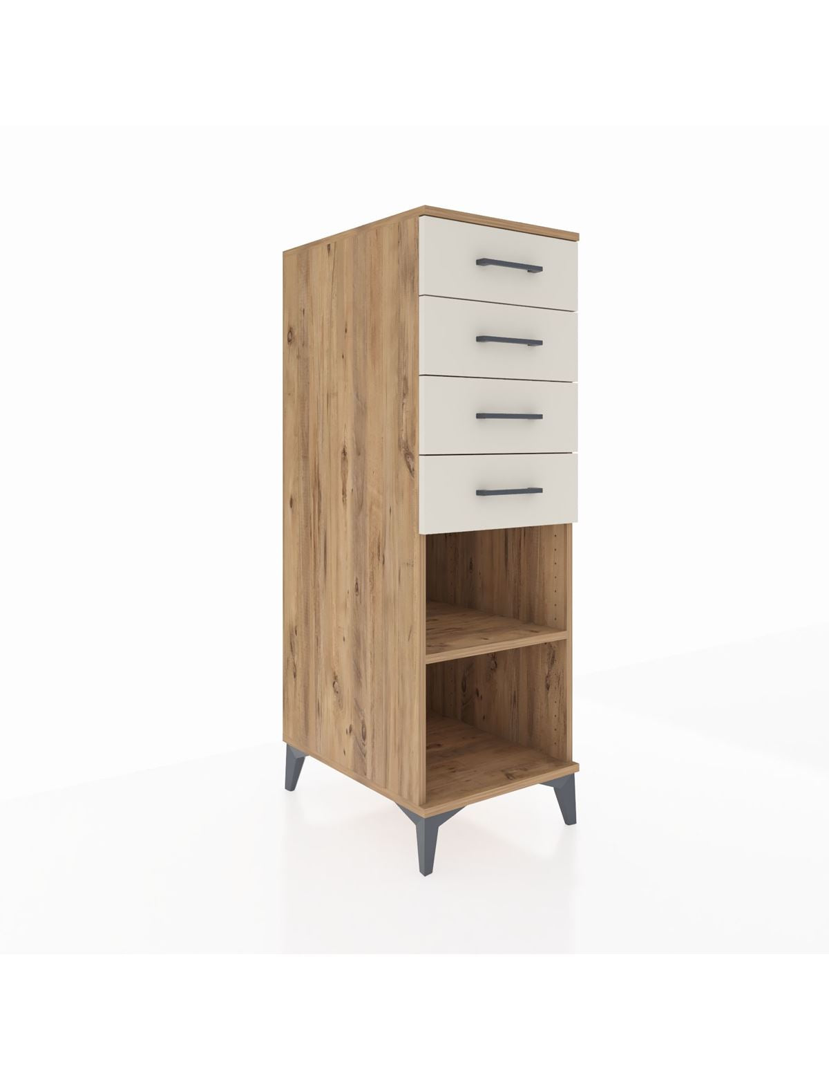 Kronos Dolap Tek Raflı 4 Çekmeceli 44x59x134 Çam-Aytaşı