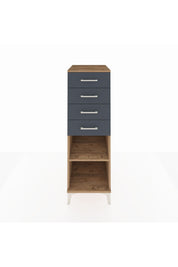 Kronos Dolap Tek Raflı 4 Çekmeceli 44x59x134 Çam-Antrasit