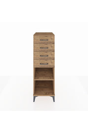 Kronos Dolap Tek Raflı 4 Çekmeceli 44x59x134 Çam-Çam