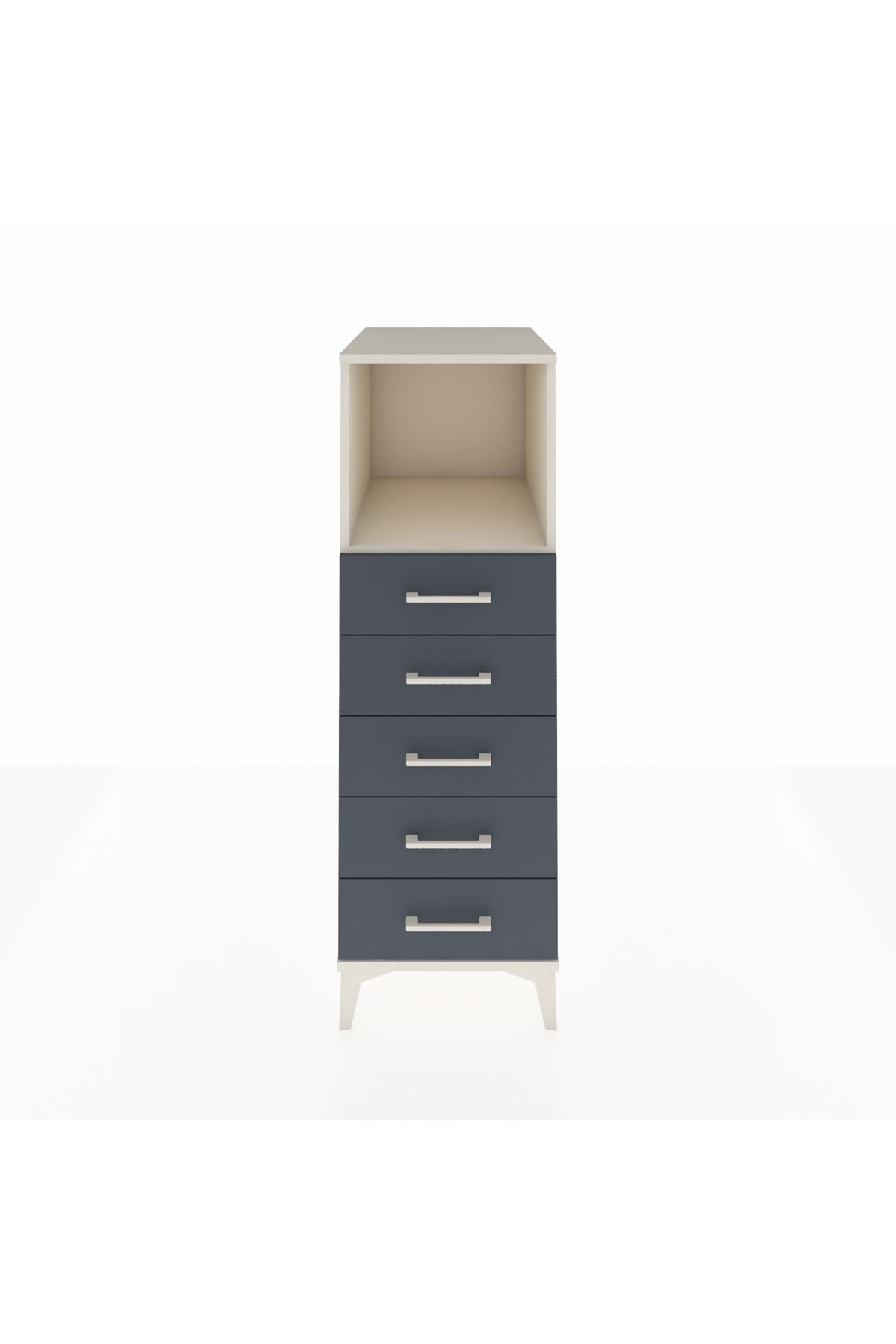 Kronos Dolap Tek Raflı 5 Çekmeceli 44x59x134 Aytaşı-Antrasit