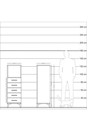 Kronos Dolap Tek Raflı 5 Çekmeceli 44x59x134 Aytaşı-Aytaşı