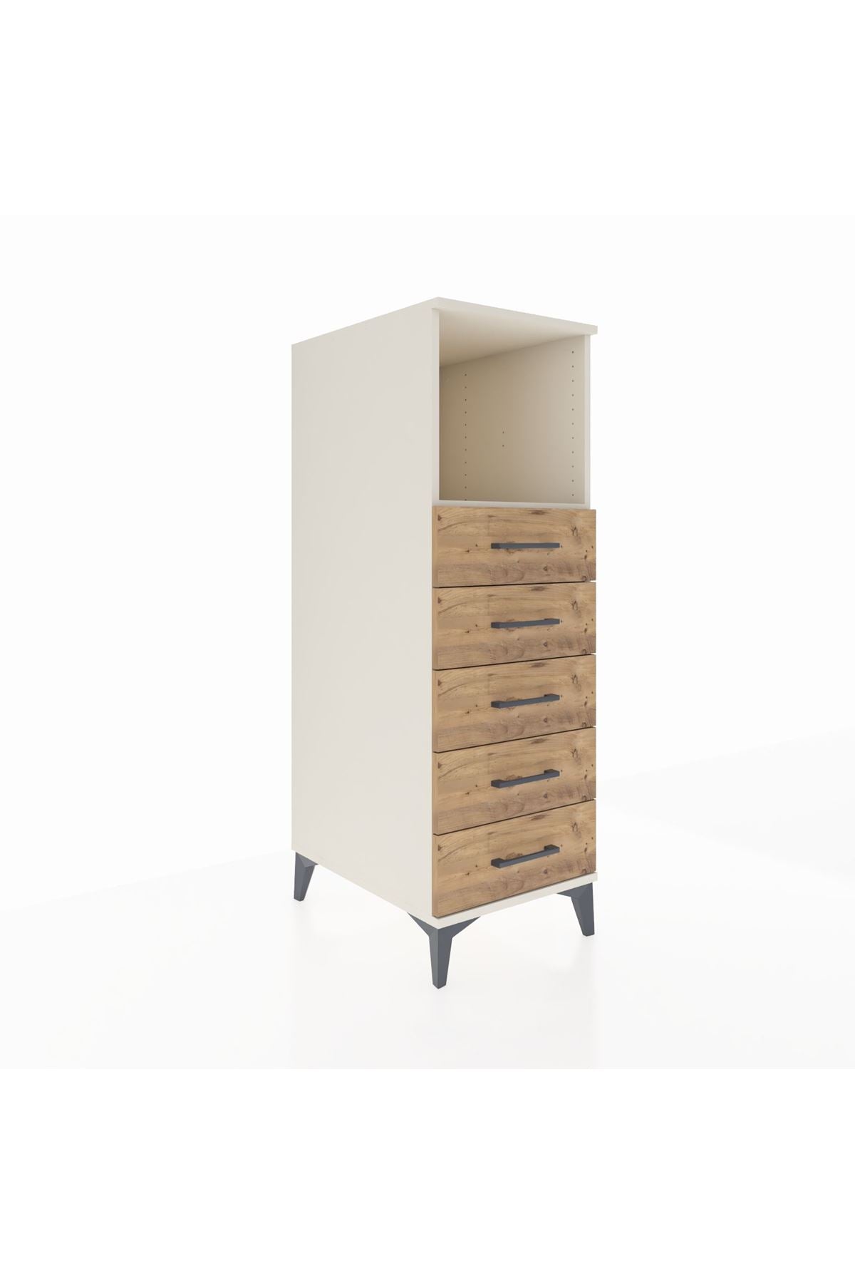 Kronos Dolap Tek Raflı 5 Çekmeceli 44x59x134 Aytaşı-Çam