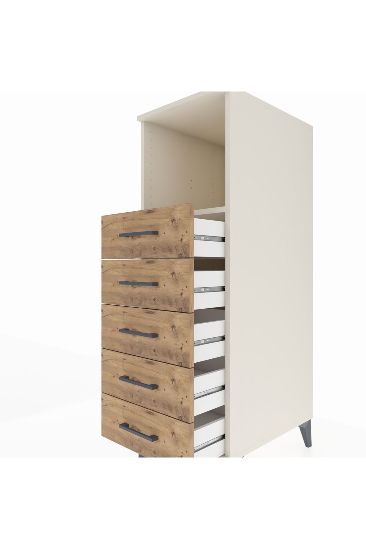 Kronos Dolap Tek Raflı 5 Çekmeceli 44x59x134 Aytaşı-Çam
