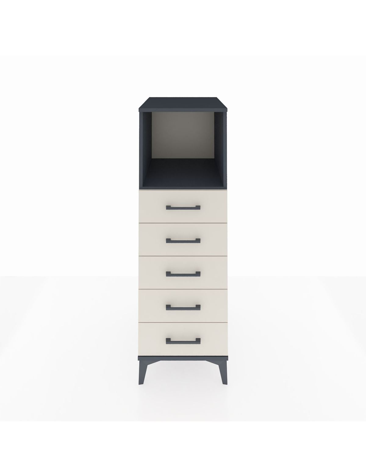 Kronos Dolap Tek Raflı 5 Çekmeceli 44x59x134 Antrasit-Aytaşı